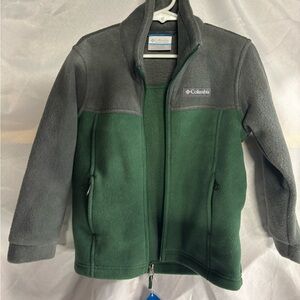 Columbia‎ Boys' Fleece Nylon Jacket Toddler Size XXS, Black/Gray, Full Zip